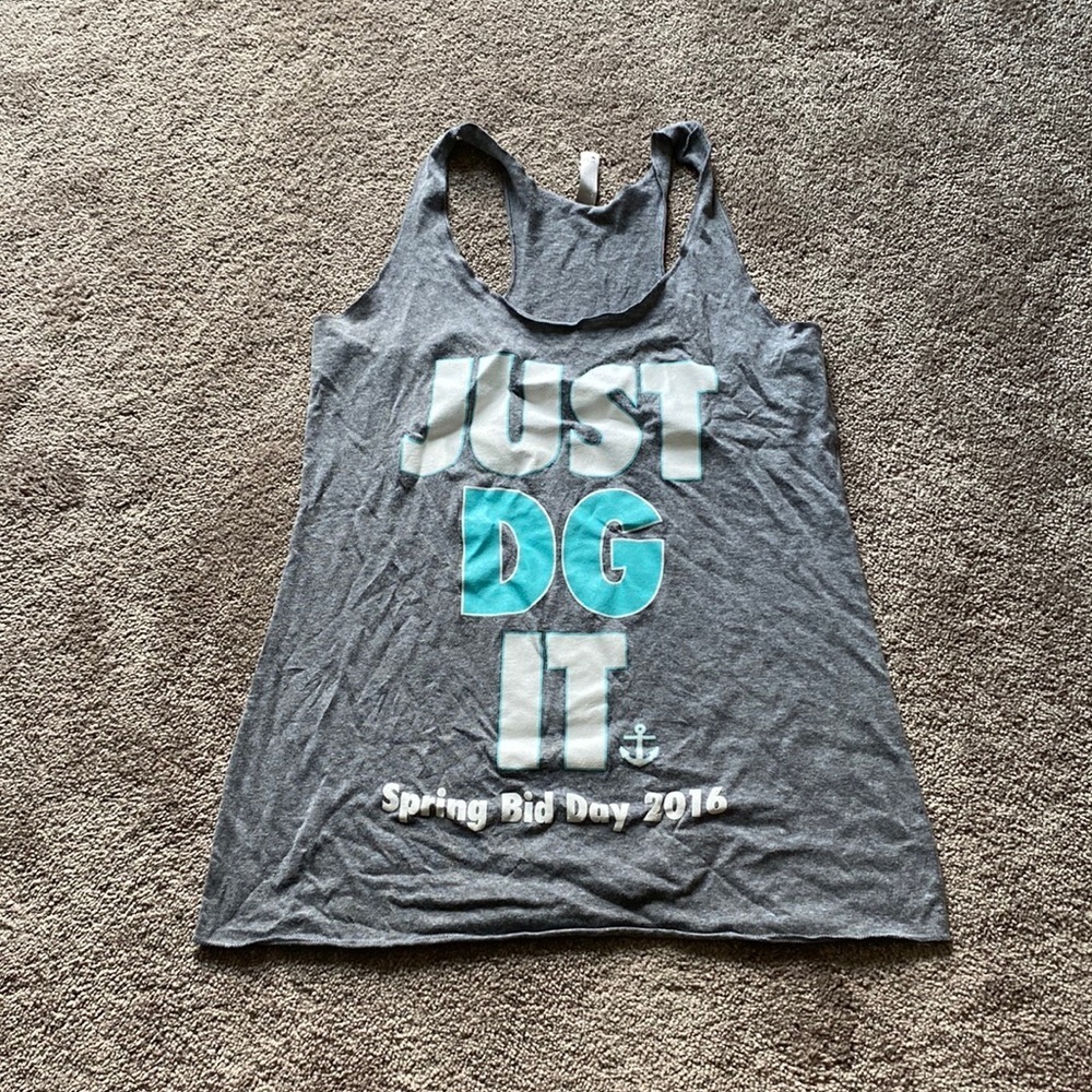 Next Level Apparel Just Dg It Spring Bid Day 2016 Graphic Racerback Tank SIZE M